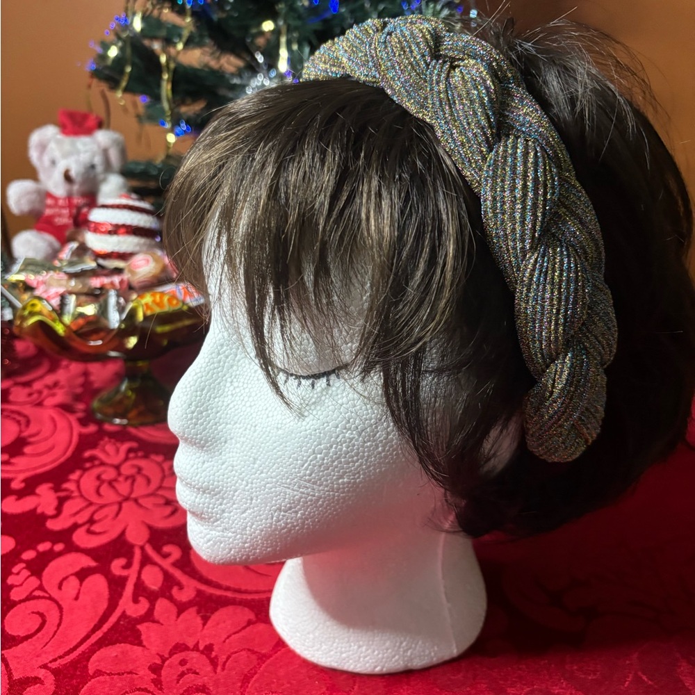 Metallic Braided Puffy Headband